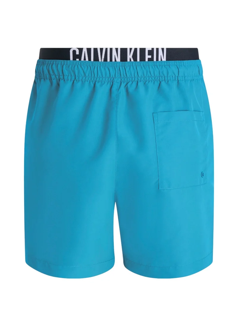 Calvin Klein Jeans Men's Double Waistband Swim Shorts - Intense Power - Polyester, Blue