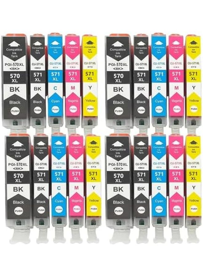 خرطوشة حبر متوافقة PGI 570 CLI 571 4SET لـ MG5750 MG5751 MG5752 MG6850 MG6851 MG6852 TS6050 TS5050 - Image 2