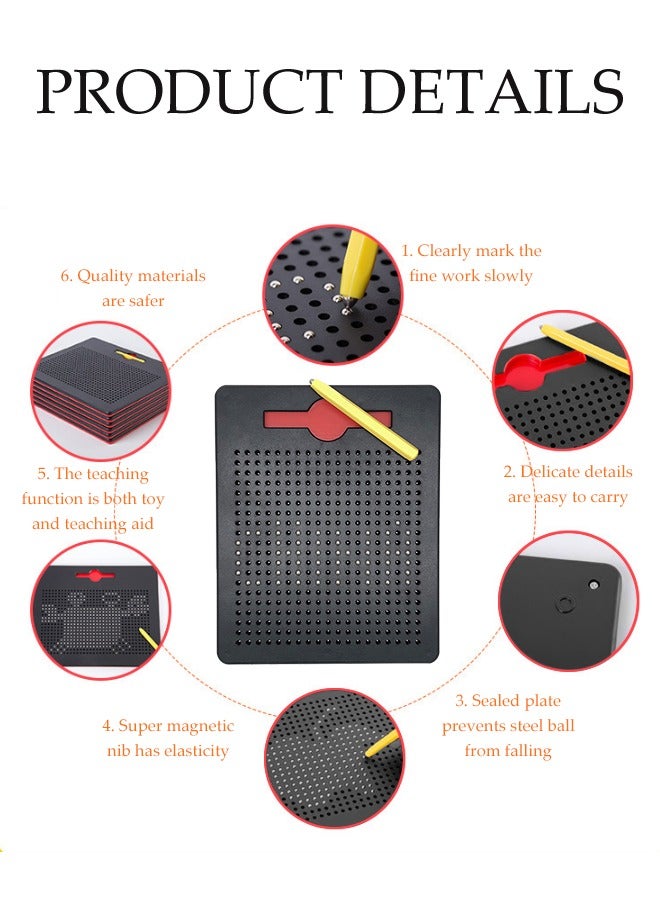 Children's Magnetic Steel Ball Drawing Board Graffiti Board Magnetic with Drawing Stylus 380 Bead Magnet Tablet Pad,Erasable Reusable Writing Playboard for Toddlers Kids Boys and Girl - Image 2