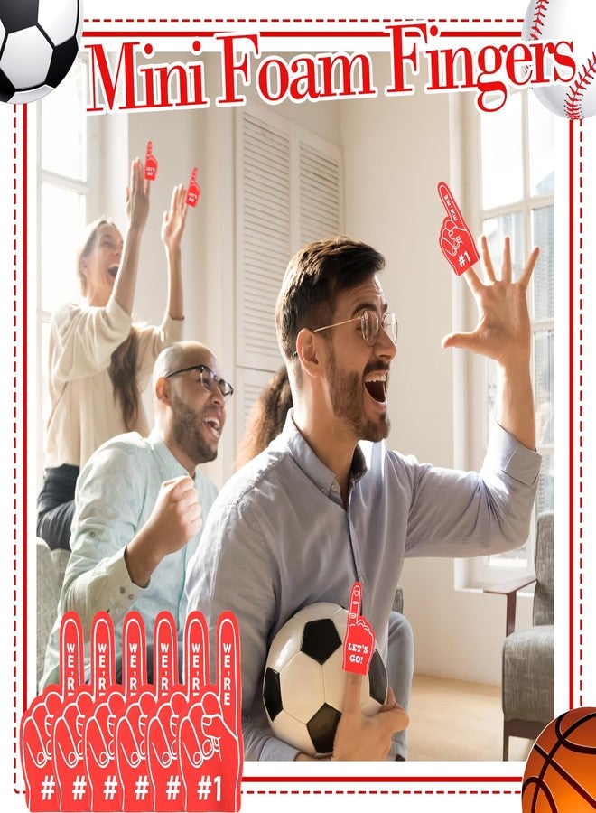 SEEVOR 12pcs Foam Finger Mini Foam Fingers 5 Inch Cheerleading Foam Finger For Sports Events Games Themed Birthday Party (Red) - Image 5