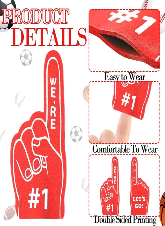 SEEVOR 12pcs Foam Finger Mini Foam Fingers 5 Inch Cheerleading Foam Finger For Sports Events Games Themed Birthday Party (Red) - Image 3