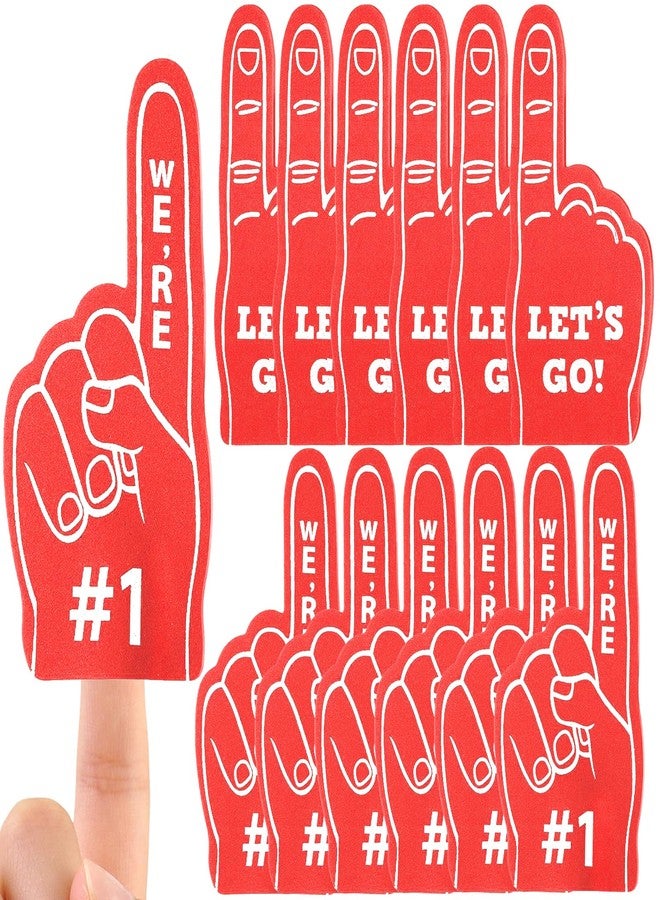 SEEVOR 12pcs Foam Finger Mini Foam Fingers 5 Inch Cheerleading Foam Finger For Sports Events Games Themed Birthday Party (Red) - Image 1