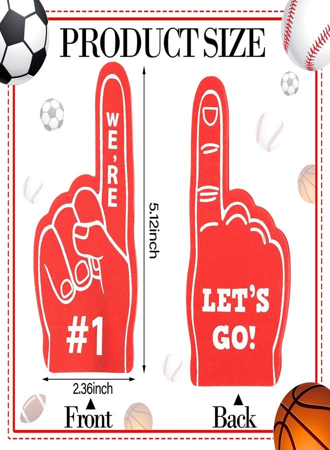 SEEVOR 12pcs Foam Finger Mini Foam Fingers 5 Inch Cheerleading Foam Finger For Sports Events Games Themed Birthday Party (Red) - Image 2