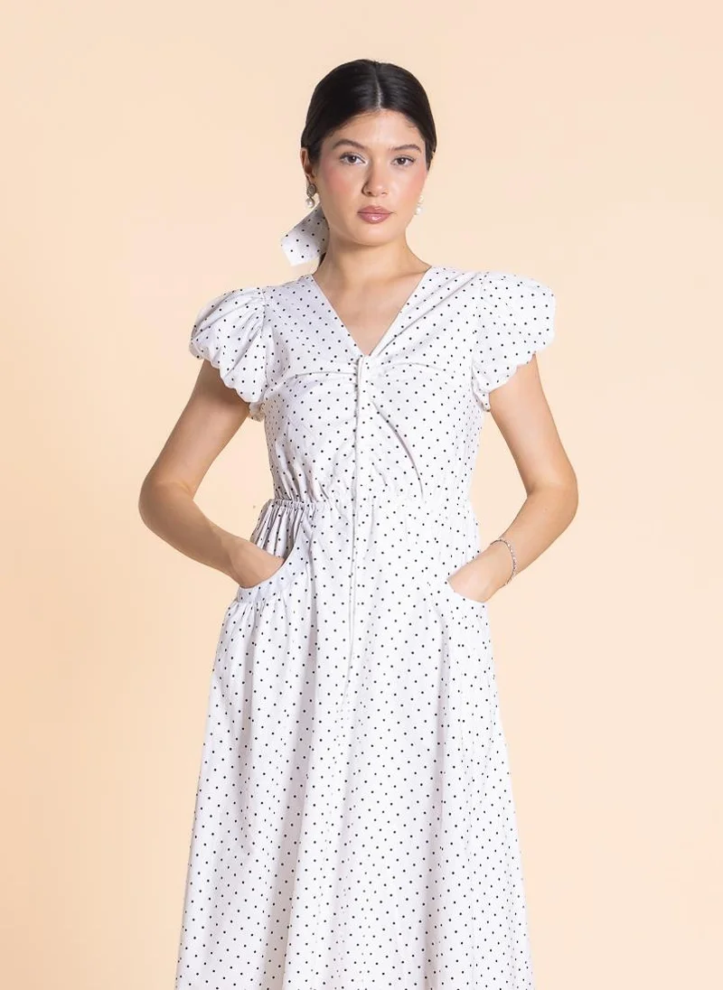 شايبس Polka Dot Midi Dress