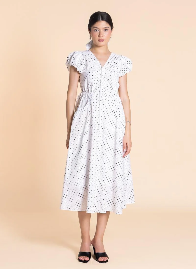 شايبس Polka Dot Midi Dress