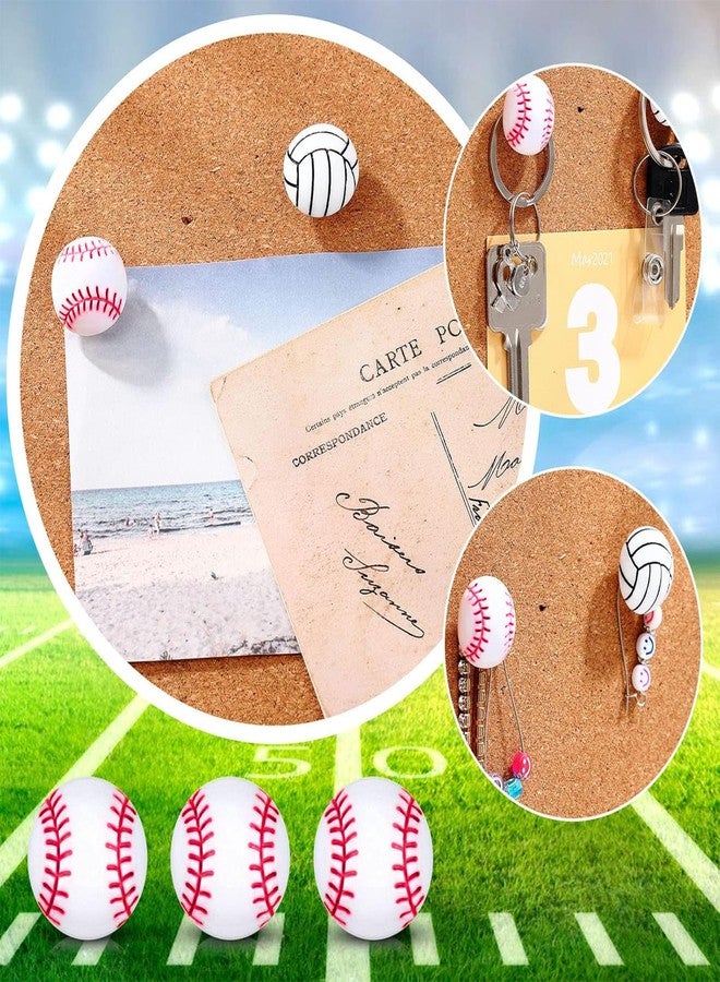 Epakh 20 Pack Push Pin Map Sport Ball Pins Decorative Push Pins for Cork Board Map Tacks for Bulletin Board Cork Office Home Wall Hanging Posters(Baseball) - Image 4