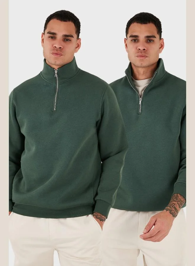 بوراتي قميص رجالي قطن بياقة واقفة عبوة من قطعتين