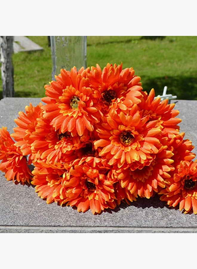Loquat Artificial Silk Gerbera Daisy Flower Bouquet Orange 50cm  - Image 3