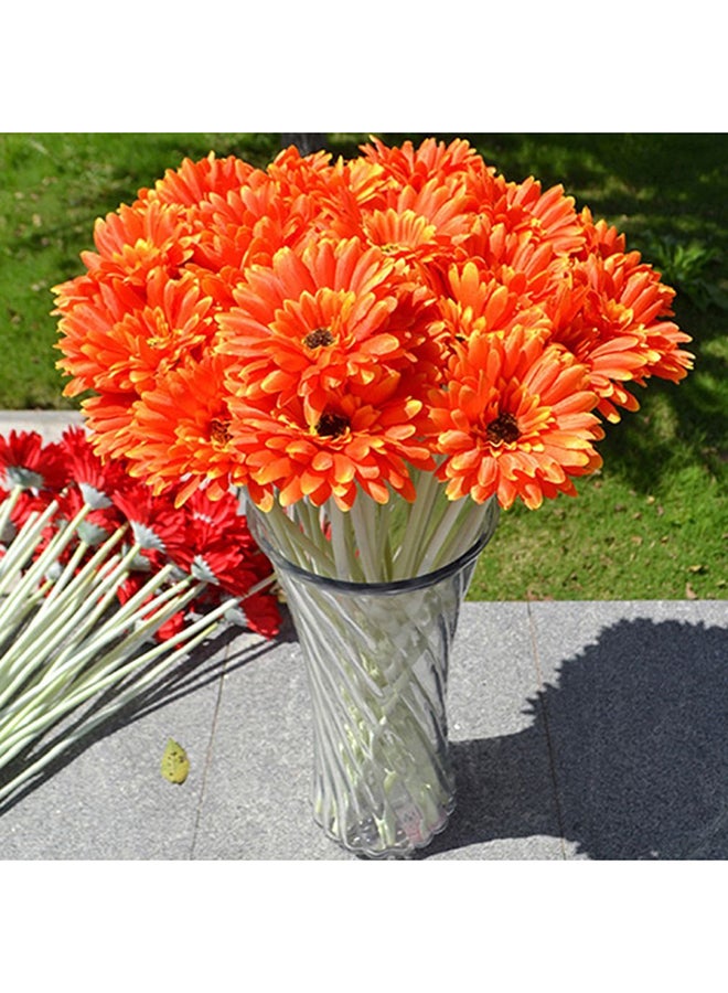 Loquat Artificial Silk Gerbera Daisy Flower Bouquet Orange 50cm  - Image 1