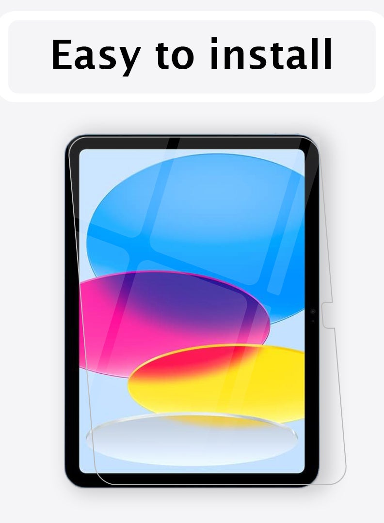 Theodor Screen Protector for iPad 10th Generation 10.9 Inch 2022, 9H Hardness Tempered Glass, Bubble Free Easy Installation, Full Coverage And Anti Scratch Case Friendly & [Face ID & Pencil] Compatible  - Image 3