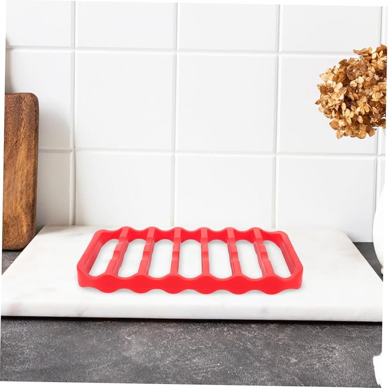 Red Silicone Placemat Non Stick Baking Cooling Drying Roasting Rack Easy Clean Table Mat - Image 4