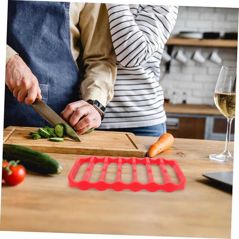Red Silicone Placemat Non Stick Baking Cooling Drying Roasting Rack Easy Clean Table Mat - Image 5