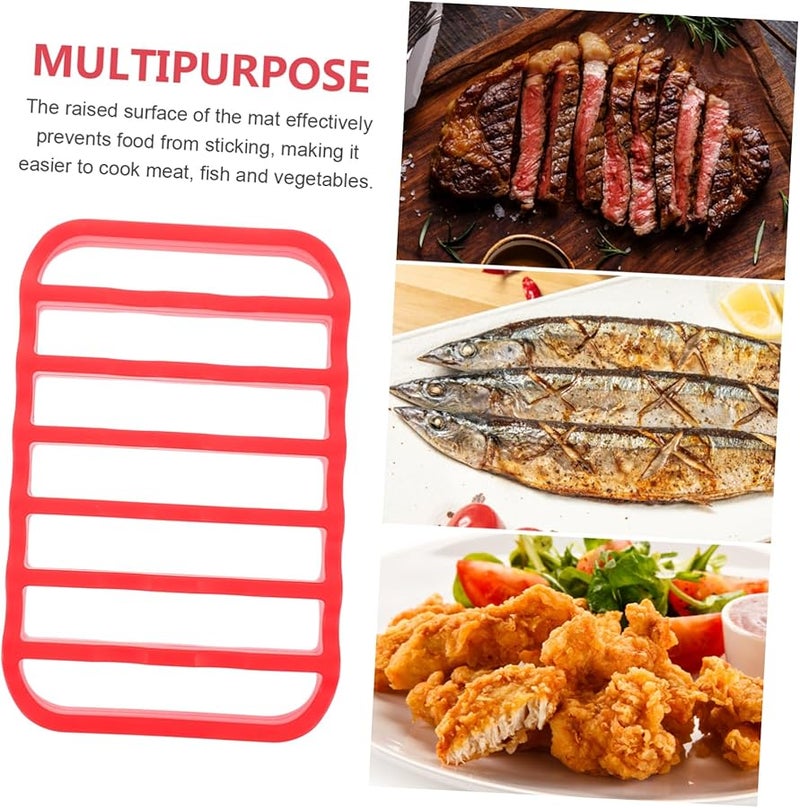 Red Silicone Placemat Non Stick Baking Cooling Drying Roasting Rack Easy Clean Table Mat - Image 3