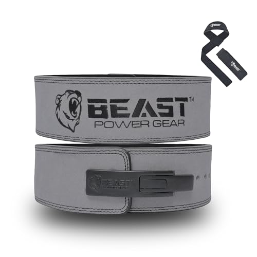 Beast Power Gear حزام رفع الأثقال Beast Power Gear مع مشبك ليفر بسماكة 10MM و 13MM و 4 بوصات حزام مجاني لرفع الأثقال، رفع القوة، الرفعات المميتة، القرفصاء للرجال والنساء - Image 1