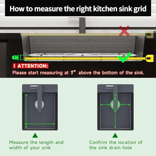 SUZLON 2Pack Stainless Steel Kitchen Sink Grid,13.2" x 11.6" x 1.2" Sink Protectors With Rear Drain Hole,Sink Rack for Bottom of Sink, Anti-rust Metal Sink Bottom Grid With 2Pack Sink Strainers - Image 5