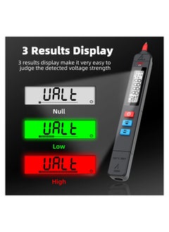Generic Digital Multimeter Pen for Voltage Testing,  3-Results Display Pocket Smart Ohmmeter Smart Ohmmeter with Continuity Check V-Alert Live Voltage Testing Pen Voltage Tester with Back Probe Pins  - Image 3