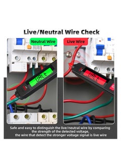 Generic Digital Multimeter Pen for Voltage Testing,  3-Results Display Pocket Smart Ohmmeter Smart Ohmmeter with Continuity Check V-Alert Live Voltage Testing Pen Voltage Tester with Back Probe Pins  - Image 2