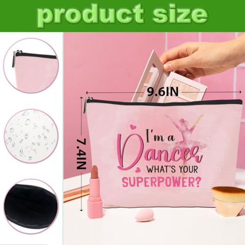 CQM 6 Pcs Dance Makeup Bag Dancer Gifts Dance Gifts Dance Stuff Cosmetic Bag Dance Recital Gifts for Girls Women Friends Dance Lover Travel Toiletry Bag Dance Teacher Gifts Graduation Birthday Gifts - Image 3