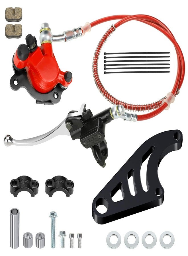 XIKOBY Upgraded Mini Bike Hydraulic Brake Kit and Rear Brake Caliper Mounting Bracket Adapter for Coleman CT100U Minibike with Master Cylinder Pad Hardware Parts - Image 1