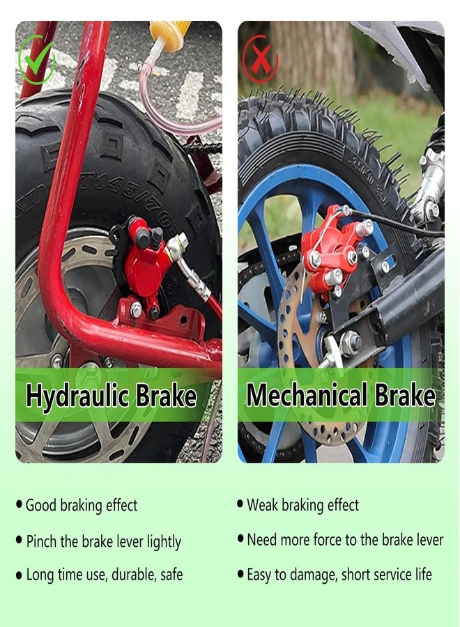 XIKOBY Upgraded Mini Bike Hydraulic Brake Kit and Rear Brake Caliper Mounting Bracket Adapter for Coleman CT100U Minibike with Master Cylinder Pad Hardware Parts - Image 2