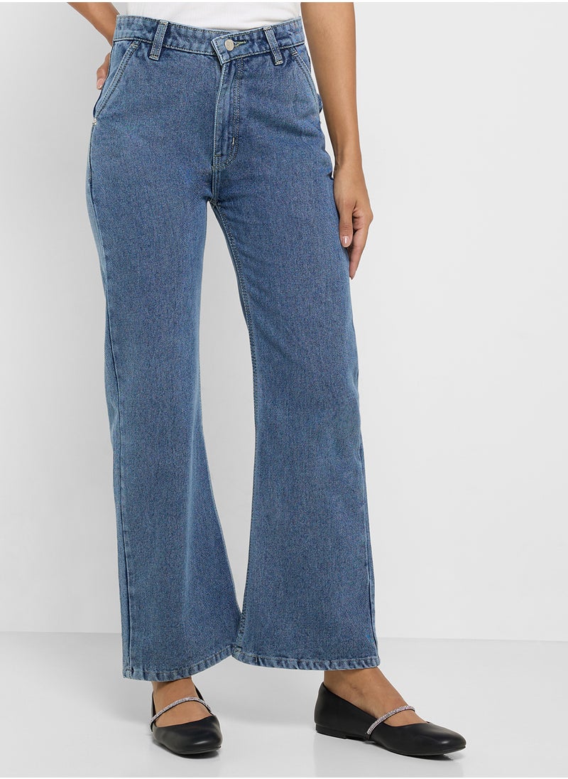 Ginger Mid Rise Acid Wash Straight Fit Jeans  - Image 2