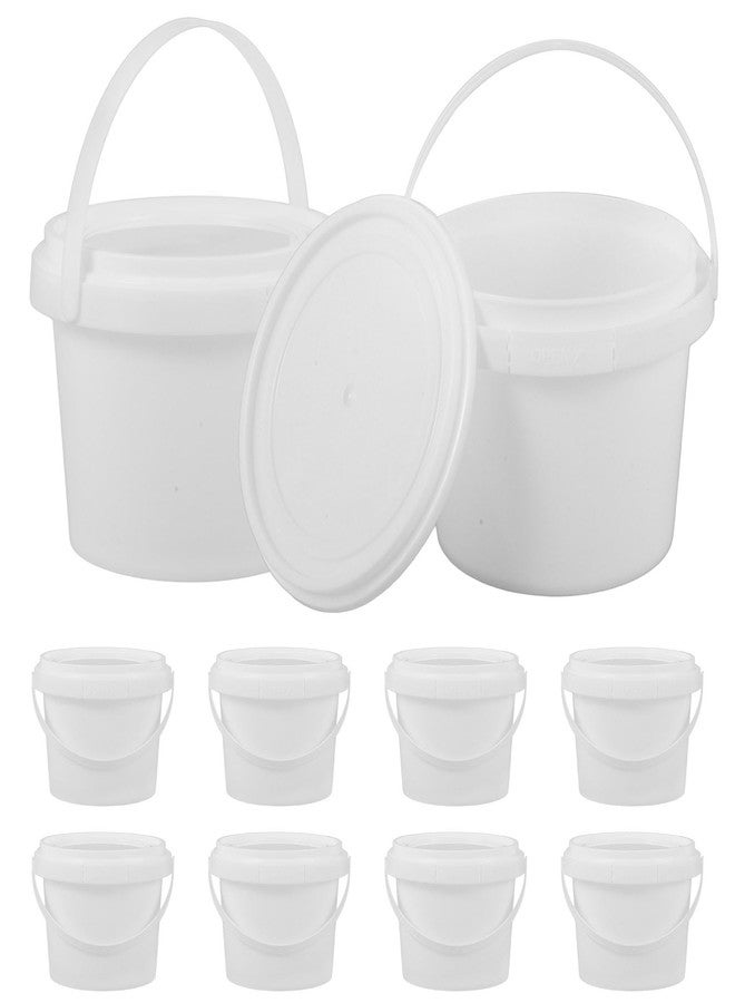 TOVINANNA مجموعة توفينانا من 10 دلاء آيس كريم مع أغطية ومقابض، دلاء بلاستيكية للآيس كريم والكوكتيلات والمشروبات، حاويات تخزين طعام قابلة لإعادة الاستخدام للمشروبات والوجبات الخفيفة، سعة 300 مل - Image 1