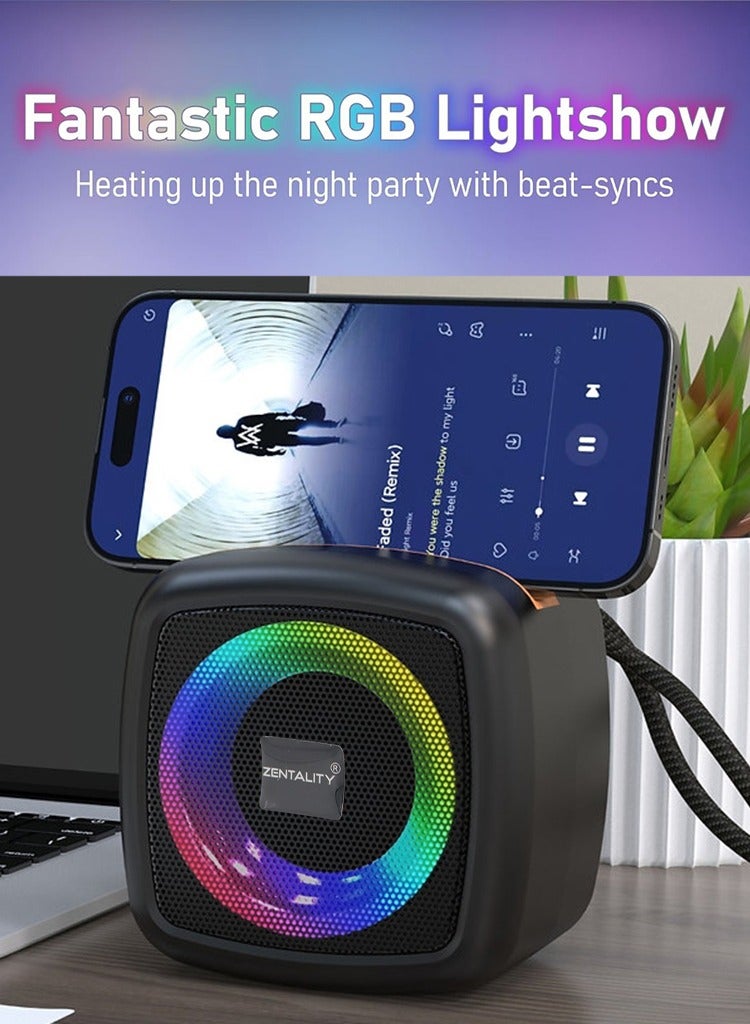 RGB Bluetooth Speaker with 6 Hours Playtime, 2000mAh Battery and 10 Meter Distance, Zenatality SP005