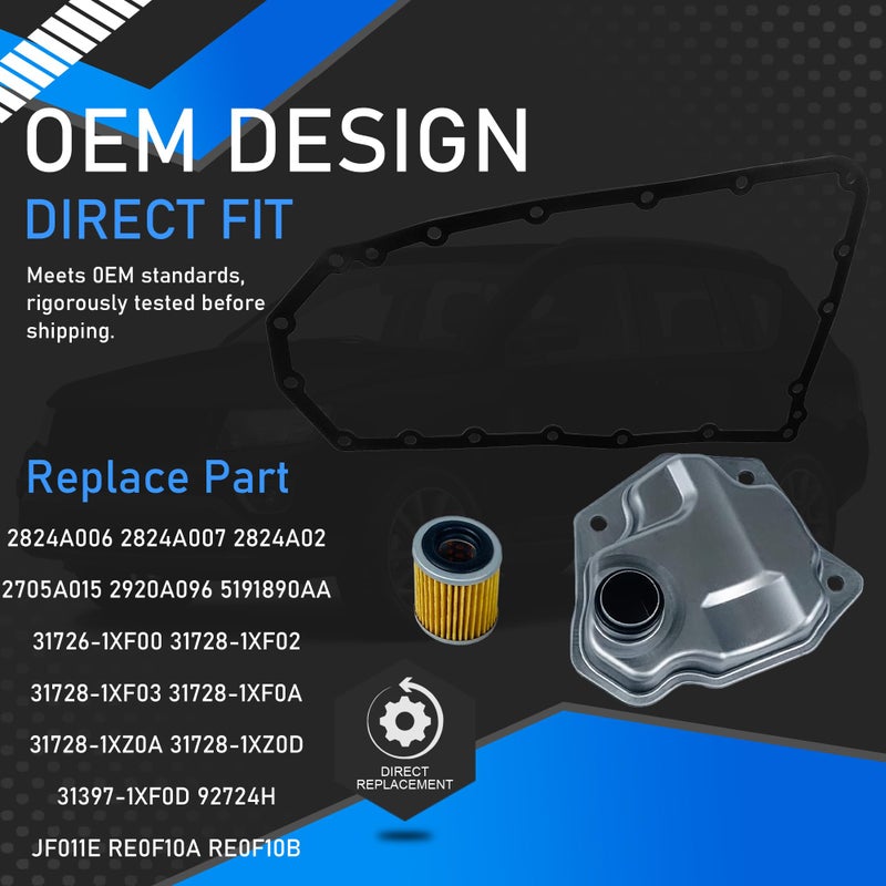 YzusGomumu Automatic Transmission Filter Oil Pan Gasket Kit Compatible with Nissan NV200 Rogue Juke Mitsubishi Lancer Outlander Dodge Caliber Jeep Compass Patriot Replaces 31728-1XF02 31728-1XF03 - Image 5