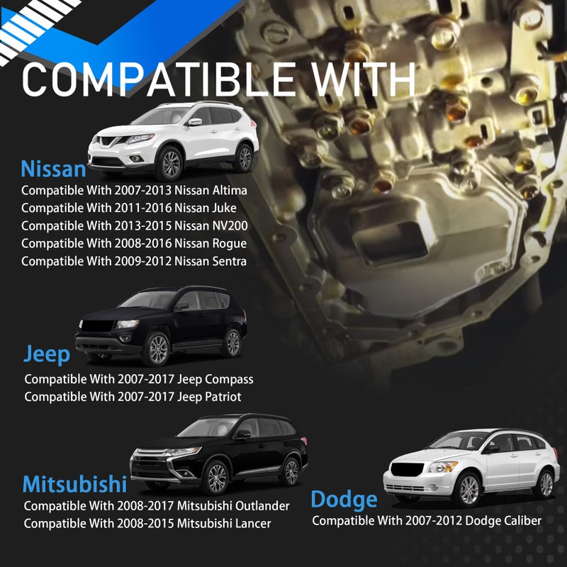 YzusGomumu Automatic Transmission Filter Oil Pan Gasket Kit Compatible with Nissan NV200 Rogue Juke Mitsubishi Lancer Outlander Dodge Caliber Jeep Compass Patriot Replaces 31728-1XF02 31728-1XF03 - Image 3