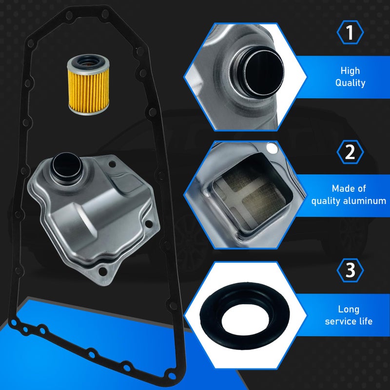 YzusGomumu Automatic Transmission Filter Oil Pan Gasket Kit Compatible with Nissan NV200 Rogue Juke Mitsubishi Lancer Outlander Dodge Caliber Jeep Compass Patriot Replaces 31728-1XF02 31728-1XF03 - Image 2