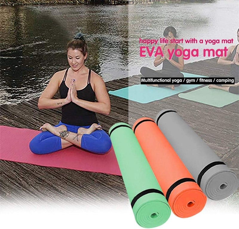 cheekyglo EVA Thick Durable Yoga Mat Non-Slip Exercise Fitness Pad Mat ((68" L x 24" W x 4 mm Thick)) - Image 1