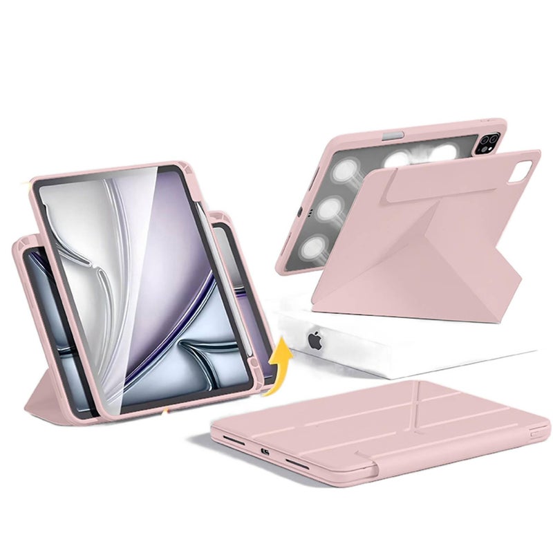 DGG حافظة آيباد مقاومة للصدمات متوافقة مع iPad Air باللون وردي مقاوم للصدمات باللون الوردي - Image 1