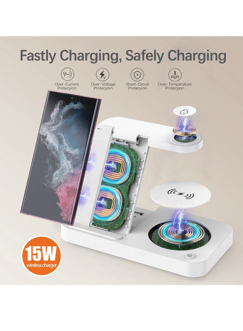3 in 1 Samsung Wireless Charger Samsung Charging Station Galaxy Watch Charger Compatible for Samsung S24 S23 S22 S21 Ultra Plus Z Flip 5/4/3 Fold 5, Galaxy Watch 6 Classic/5 Pro/4/3 Galaxy Buds - Image 5