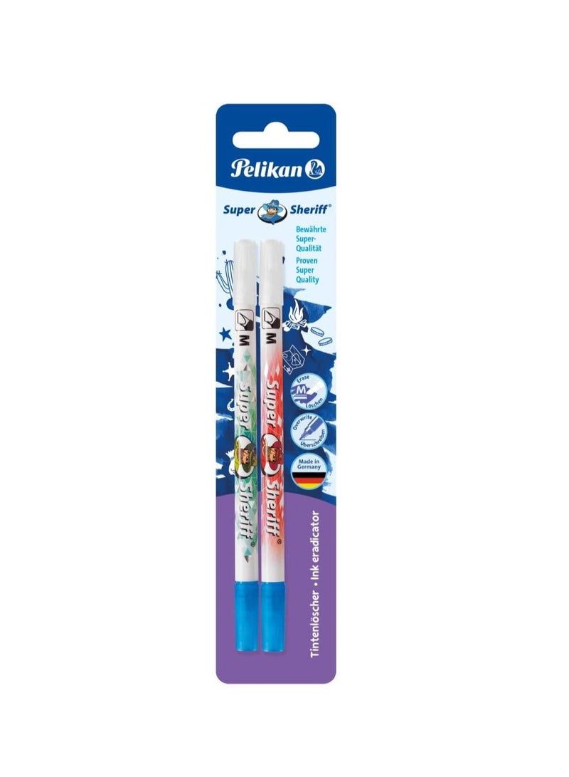 Pelikan Super Sheriff 258 M/2/B Multi Tip Ink Eradicator, Pack Of 2 - Image 1