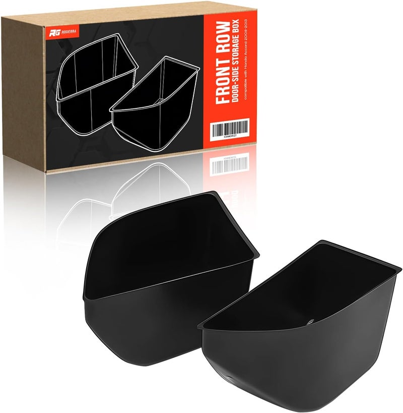 Rogierra Front Door Storage Box Organizer for Honda Accord (2008-2013) - 2-Pack ABS Insert Tray - Image 1