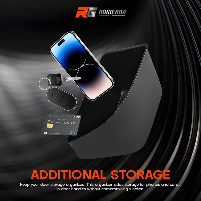 Rogierra Front Door Storage Box Organizer for Honda Accord (2008-2013) - 2-Pack ABS Insert Tray - Image 4