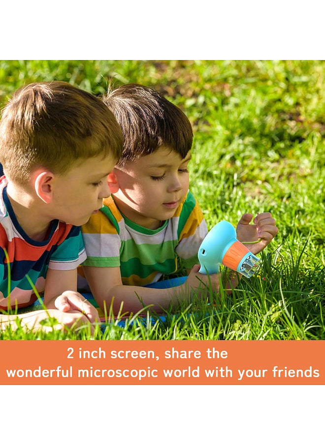 APEXEL APL-MS201 Kids Handheld Digital Microscope with Camera 2MP Photo 720P Video 2.0 Inch IPS Screen 800X Magnification Built-in Battery LED Fill Lights with Adjustable Desktop Bracket  - Image 2