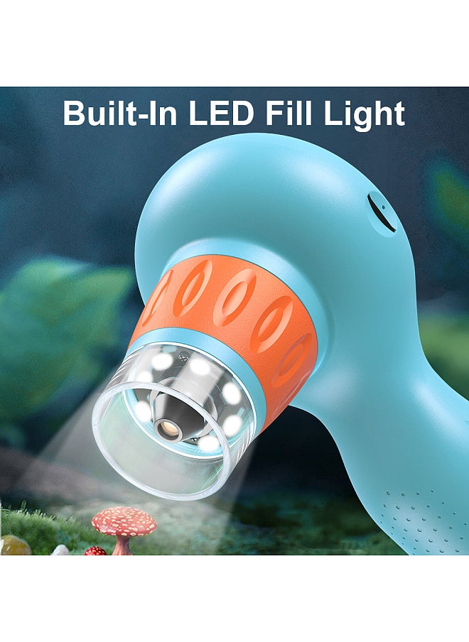 APEXEL - APL-MS201 Kids Handheld Digital Microscope with Camera 2MP Photo 720P Video 2.0 Inch IPS Screen 800X Magnification Built-in Battery LED Fill Lights with Adjustable Desktop Bracket - Image 1