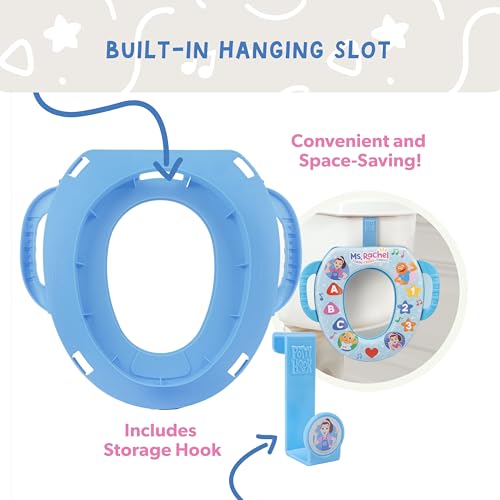 Ms. Rachel Soft Potty Seat With Storage Hook - Potty Training Seat - Soft Cushion, Easy Grip Handles, Baby Potty Training, Safe, Easy to Clean, Fits Most Toilet Seats - Image 5