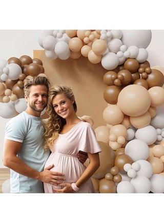 140 Piece Brown Balloon Garland Kit Balloon Arch Kit with Retro Coffee,Light Brown,White Balloons for Different Sizes Coffee Wedding Birthday Shower Party Background Decoration - view 5