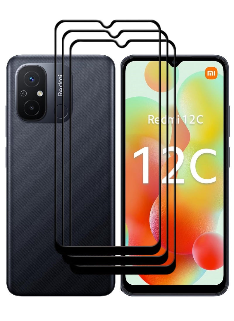 ACLIX 3 Pieces Antistatic ESD Dustproof Premium Quality High Definition Tempered Glass Screen Protector Designed For Xiaomi Redmi 12C - Image 1