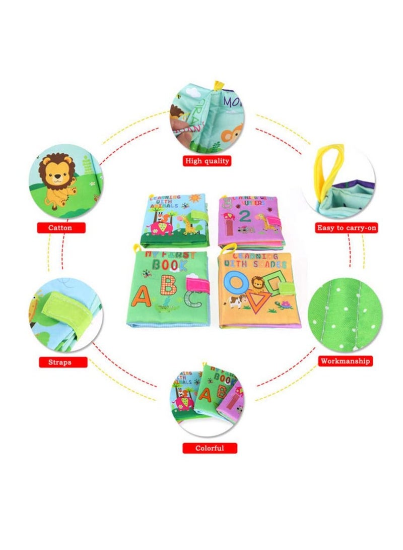 Y&D Soft Cloth Book Baby Toy Early Learning Development Toy for Babies ABC 123 Shapes Animals Toddler with Peekaboo Flap 8 9 Month 1 2 Year Old Pack of 4 - Image 4
