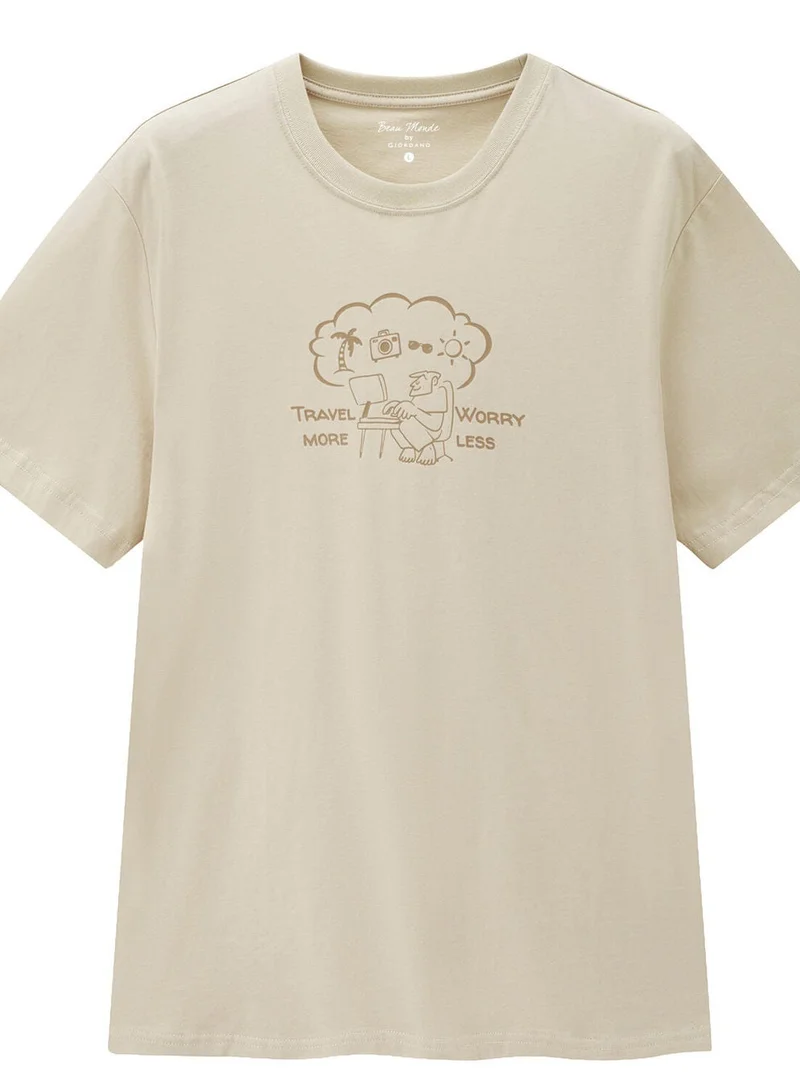 GIORDANO  Men's Crew neck Short Sleeve Print Tee | Online Exclusive for Men | Best Price UAE