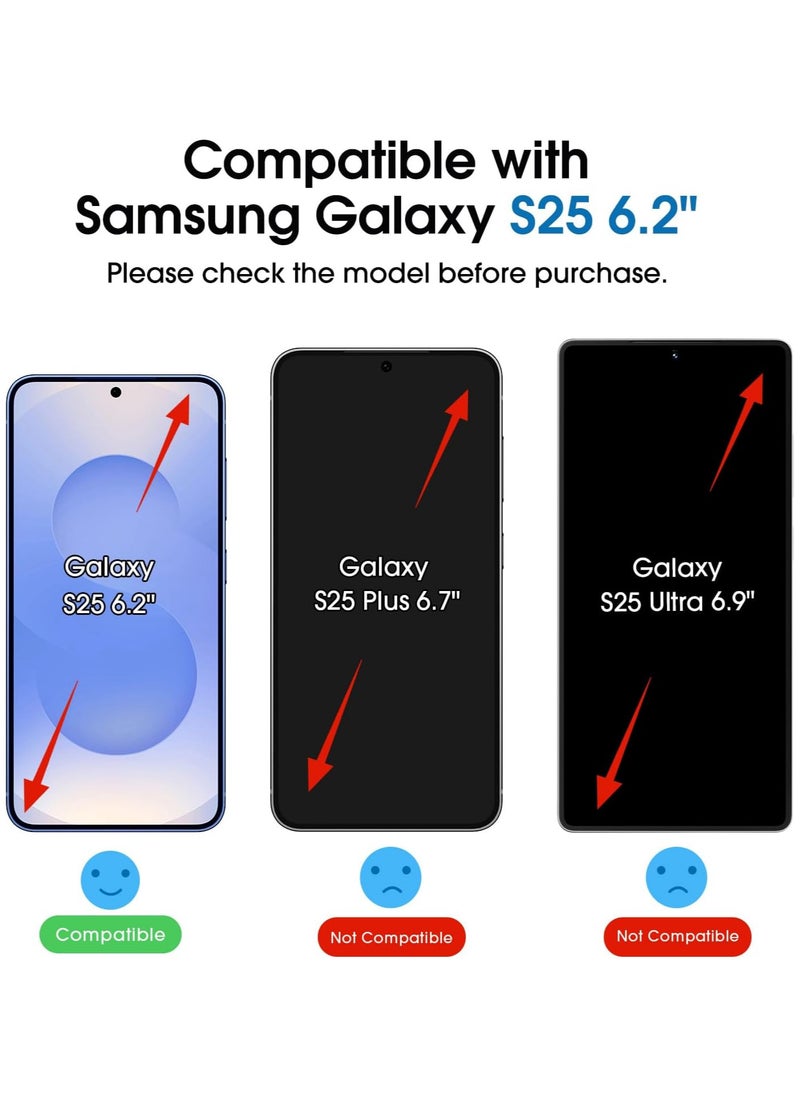 Amfilm amFilm OneTouch & cam for Samsung Galaxy S25 6.2 Screen Protector Tempered Glass (2+2 Pack) Case Friendly New - transparent  - Image 2