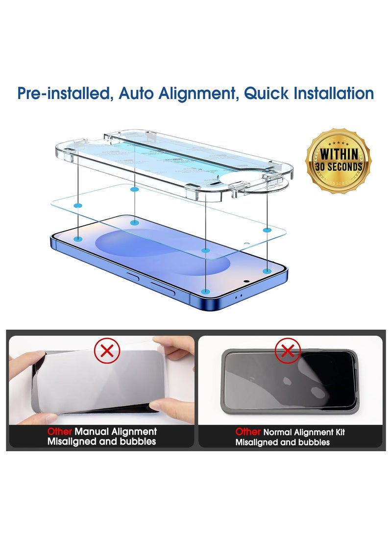 Amfilm amFilm OneTouch & cam for Samsung Galaxy S25 6.2 Screen Protector Tempered Glass (2+2 Pack) Case Friendly New - transparent  - Image 3