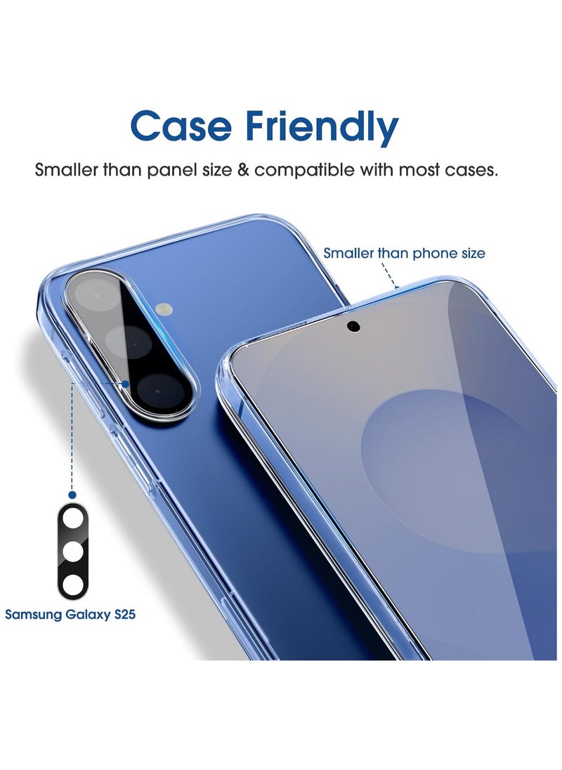 Amfilm amFilm OneTouch & cam for Samsung Galaxy S25 6.2 Screen Protector Tempered Glass (2+2 Pack) Case Friendly New - transparent  - Image 5