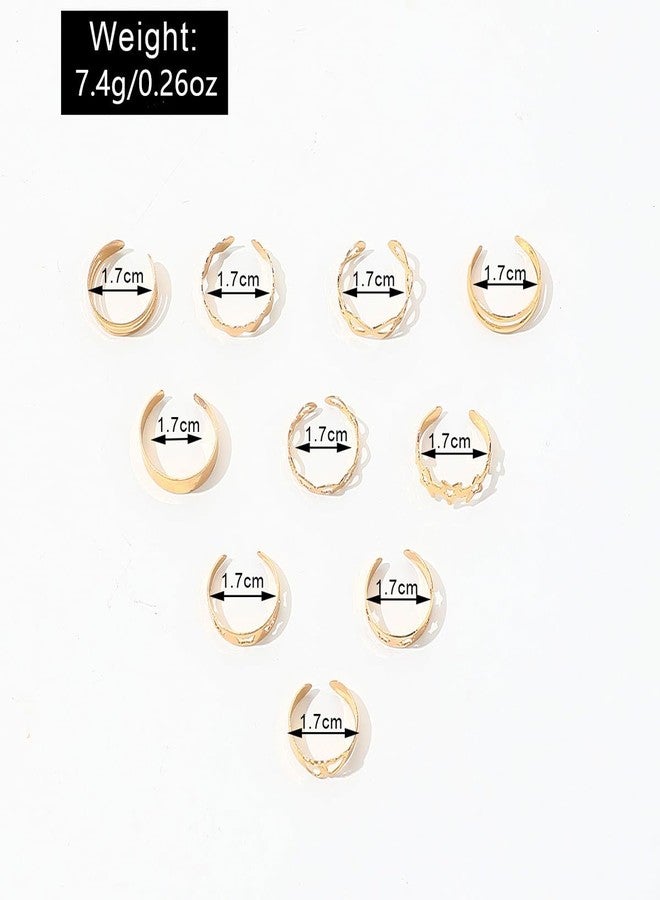 INENIMARTJ Boho Gold Toe Rings Set for Women Gold Stacking Toe Rings Adjustable Open Butterfly Stars Toe Ring Set Summer Beach Toe Ring for Women (gold 3) - Image 4