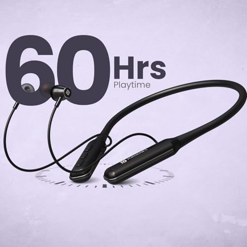 Portronics Harmonics 250 Wireless Bluetooth Headset with Long Lasting 60 Hrs Playtime, Smart Voice Assistant, Dual Pairing, Sweat & Splash Proof, Best for Gaming, Running, Workout(Black) - Image 2