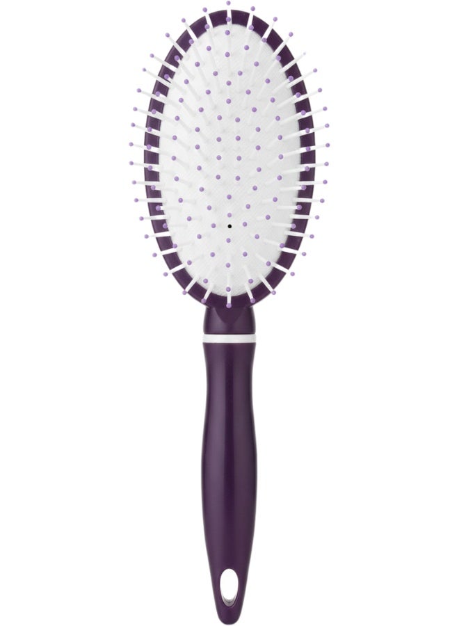 فرشاة شعر وسادية احترافية لفك التشابك – Cushion Hair Brush بوسادة مطاطية مرنة مع تدليك فروة الرأس – Paddle Brush مضادة للهيشان للشعر الطويل والمتوسط – فرشاة تمشيط يومية للشعر الجاف والمبلل بمقبض مريح وتصميم انسيابي – فرشاة عناية للشعر الحساس مع كرات حماية لفروة الرأس – لون بنفسجي مطفي - Image 1