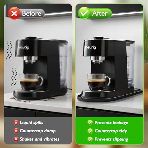 KVRG Silicone Coffee Mat,15.8"x 11.8"in Bar Mat for Countertop,Heat-Resistant,Non-Slip,Leak-Proof,Fit for Coffee Maker/Espresso Machine-Black - Image 5